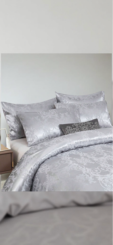 1set Jacquard Satin Duvet Cover Set, 3pcs (1 Duvet Cover + 2 Pillowcases), Soft And Comfortable, Suitable For Bedroom And Living Room, Coreless