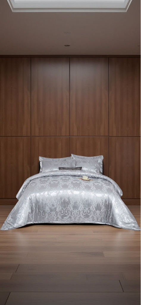 1set Jacquard Satin Duvet Cover Set, 3pcs (1 Duvet Cover + 2 Pillowcases), Soft And Comfortable, Suitable For Bedroom And Living Room, Coreless