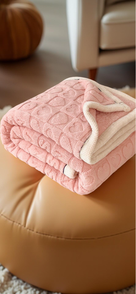 1pc Thickened Bohemian Heart Pattern Throw Blanket, Jacquard Woven Imitation Lambswool Soft & Warm Multipurpose Blanket For Living Room, Bedroom, Dorm, Furniture Decoration, Nap, Picnic,Fall Decor,Autumn Decor,Room Decor