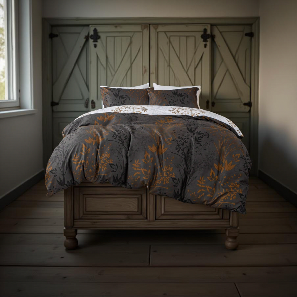 3pcs/Set Leaf Pattern Duvet Cover Set(1 Duvet Cover & 2 Pillowcase)Soft And Skin-Friendly Duvet Cover Bedding Set For Home, All Season Bed Sheets Set