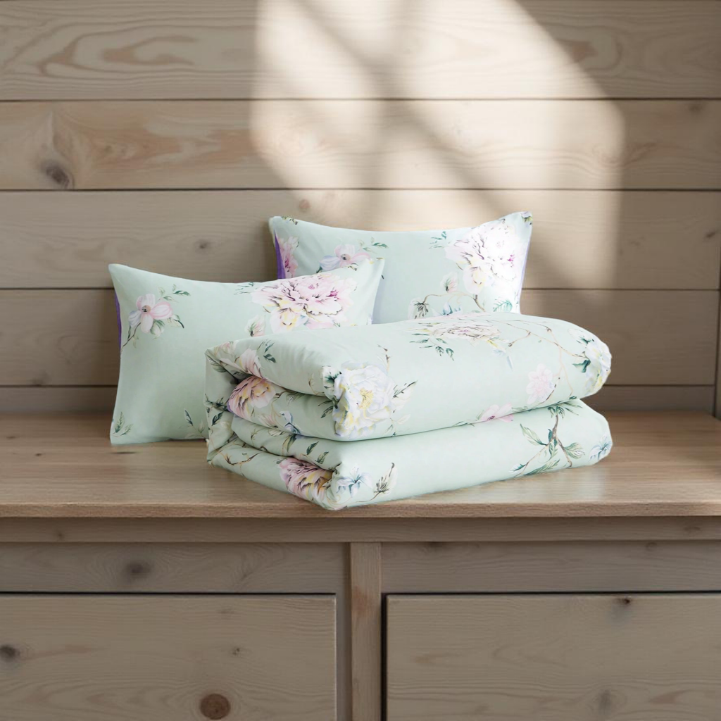 3pcs Set Floral Print Lilac Duvet Cover Bedding Set With Pillowcase, For Boys/Girls, Students, Dorm Room, Comfortable And Cozy For All Seasons