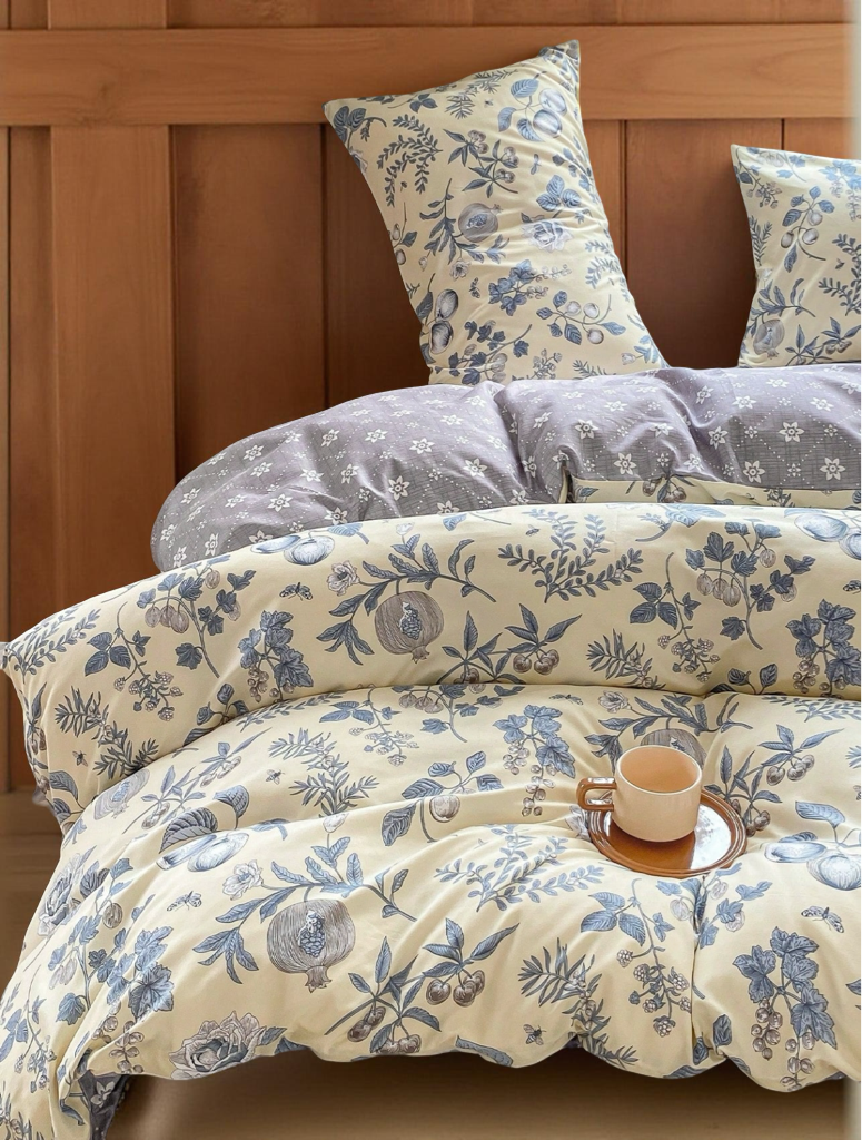3pcs/Set Floral Leaf Pattern Duvet Cover Set(1 Duvet Cover & 2 Pillowcase)Soft And Skin-Friendly Duvet Cover Bedding Set For Home, All Season Bed Sheets Set