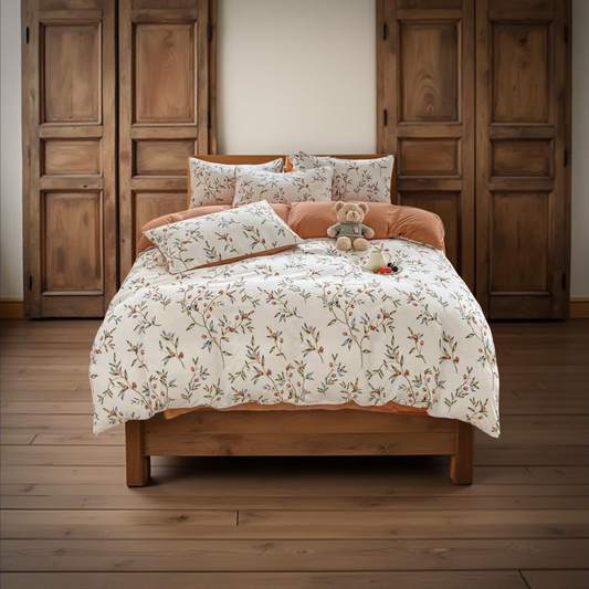 3pcs/set, Brushed Super Soft Pastoral Style Printed Korean Style Breathable Quilt Cover Set (1 Quilt Cover + 2 Pillowcases), Multiple Sizes Available, Without Filler