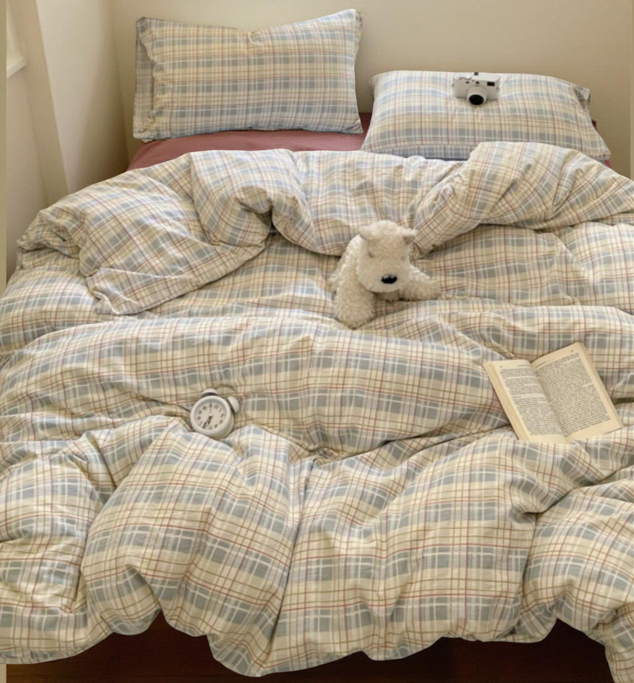 3pcs Thicker Polyester Fresh Floral Printed Bedding Set (1pc Duvet Cover + 2pcs Pillowcases, Without Filler)
