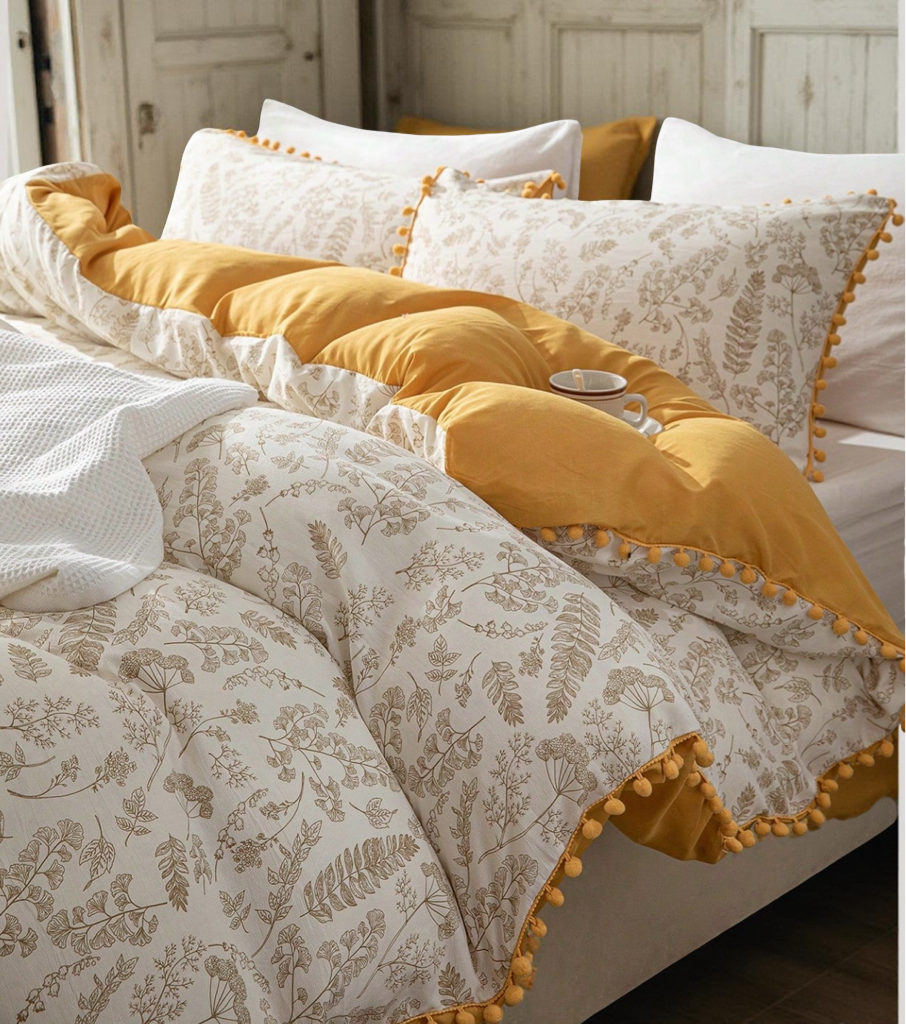 3pcs Rayon & Polyester Bohemian Style Printed Comforter Set (1 Comforter + 2 Pillow Shams, No Fillings), Soft & Skin-Friendly, Suitable For Bedroom, All Seasons