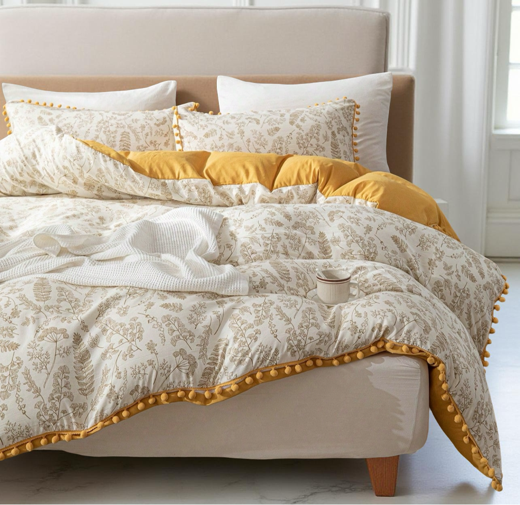 3pcs Rayon & Polyester Bohemian Style Printed Comforter Set (1 Comforter + 2 Pillow Shams, No Fillings), Soft & Skin-Friendly, Suitable For Bedroom, All Seasons