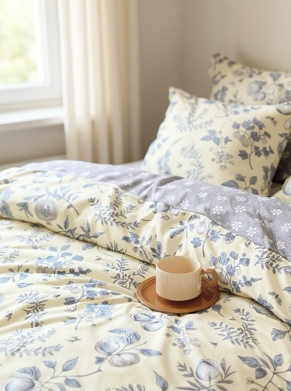 3pcs/Set Floral Leaf Pattern Duvet Cover Set(1 Duvet Cover & 2 Pillowcase)Soft And Skin-Friendly Duvet Cover Bedding Set For Home, All Season Bed Sheets Set