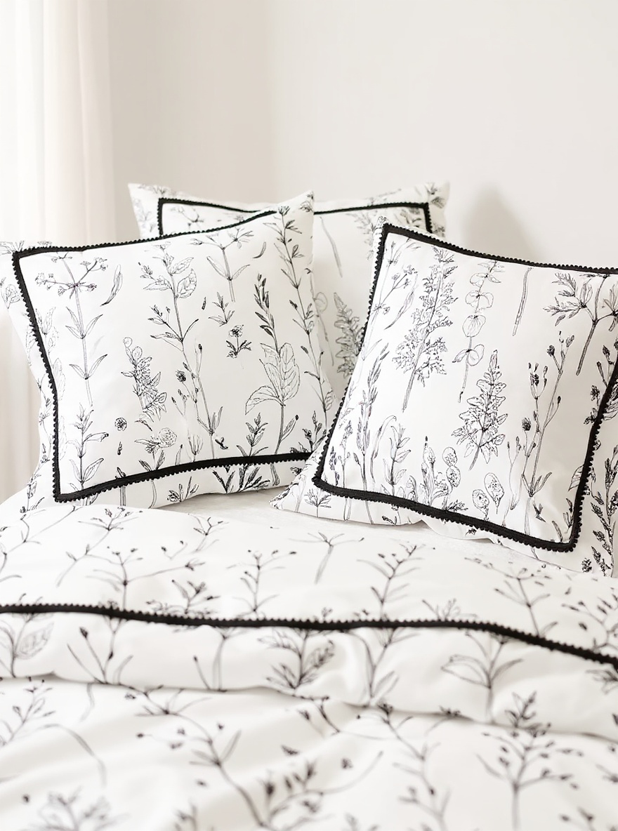 Floral Pom Pom Duvet Cover Set Boho Farmhouse Bedding Set 3 Pieces Mini Pom Poms Decor Flower Branches Comforter Cover Soft Microfiber Duvet Cover For Boys Girls 1 Duvet Cover 2 Pillowcases No Comforter For All Seasons