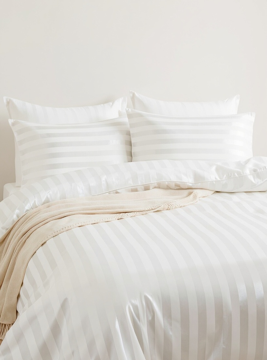 3pcs Down Comforter Cover Set, Satin Solid Soft Cozy Quilt Cover Set, Bedding Set For Bedroom And Guest Room (1* Down Comforter Cover+2* Pillowcases, No Comforter)